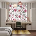 thumbnail image 6 of Curtains 84 Inches Long 2 Panels, Pink Flowers Grommets Window Treatment Curtain, Simple Romantic Botanical Floral Leaves Thermal Curtains Drapes for Living Room/Bathroom, 6 of 9