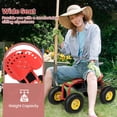 thumbnail image 6 of Costway Rolling Tray Gardening Planting with Work Seat Garden Cart Red, 6 of 10