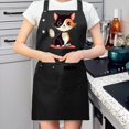 thumbnail image 2 of Kitchen 2 Pack Bib Apron - Adjustable with Cartoon Cat Design White Face & Orange on Red Background 2 Pockets Perfect for Cooking & Chef Use for Men & Women, 2 of 6