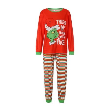 

Gupgi Matching Family Christmas Pajamas Parent-child Outfit Long Sleeve Pullover Romper Trousers