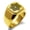 Gold, variant on Stainless Steel Celtic Triquetra Eternity Star Knot Engraved Square Flat Top Biker Style Polished Signet Ring