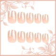 thumbnail image 3 of Uñas Postizas AROVFAM 24 Piezas Cortas Cuadradas con Brillo Dorado, 3 of 9