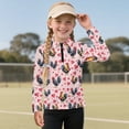 thumbnail image 3 of Psesaysky Rooster Pink Hearts Print Girls Half Zipper Sweatshirts Cute Trendy Fall Pullover Crop Tops for Teen Girls Long Sleeve Sweater Clothes Athletic Shirts 6-7 Years, 3 of 6