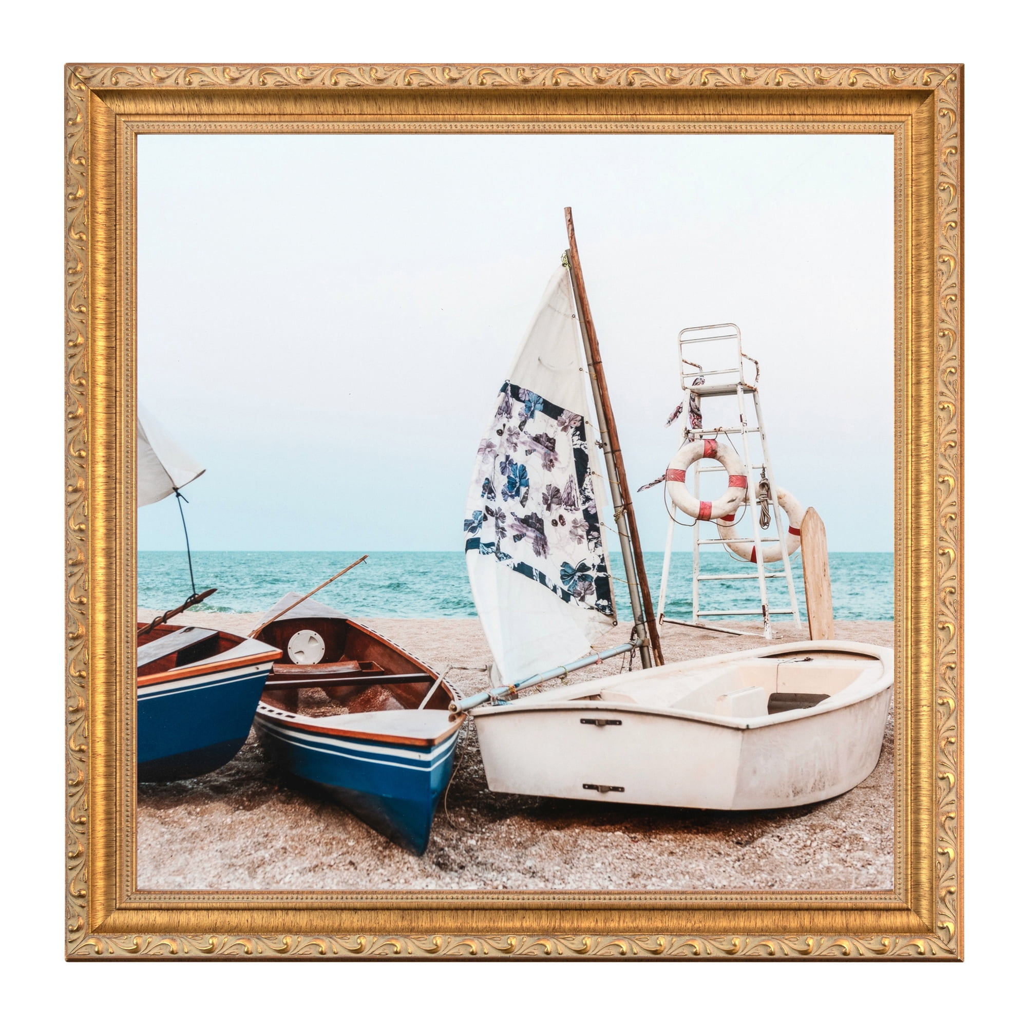 ArtToFrames 18" x 24" Gold with beads Picture Frame, 18x24 inch Gold Wood Poster Frame (WOM-4139)