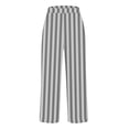 thumbnail image 4 of Outfmvch Cotton Linen Pants for Women Striped Pants Women Pinstripe Long Palazzo Trousers Womens Linen Pants Beach Vacation Pull On Pants Striped Linen Pants Women Womens Beach Pants Gray S-3XL, 4 of 5