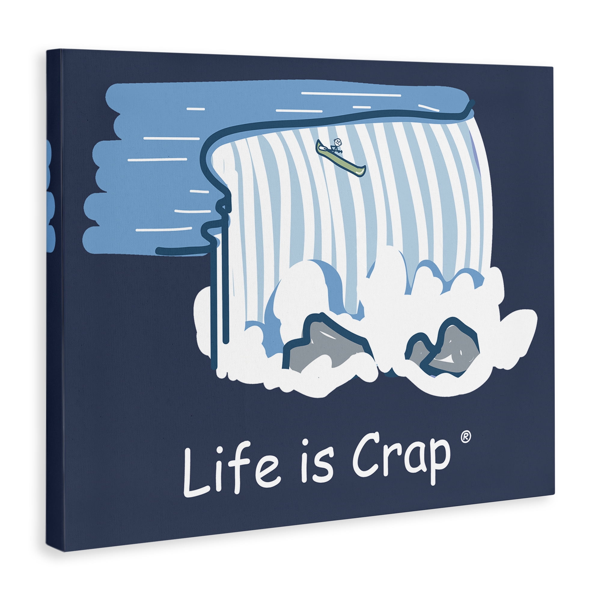 Stupell Industries Funny Canoe Falls Novelty & Humor Painting Wrapped Canvas Art Print Wall Art, 20 x 16