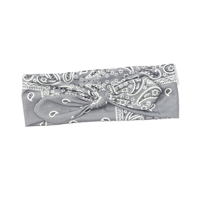 ZLight Bandeau de Sport Mode Nœud Réglable Multicolore Style Vintage Bandeau de Lavage du Visage Accessoires pour Femmes Gris 1Ensemble