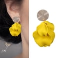 thumbnail image 3 of Rose Petal Tassel Earrings Fashion Bohemian Acrylic Flower Earrings Large Size Resin Flower Earrings-Yellow, 3 of 5