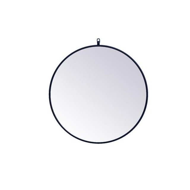 Elegant Decor MR4054BL Cadre en Métal de 28 Po Miroir Rond avec Crochet Décoratif&44; Bleu