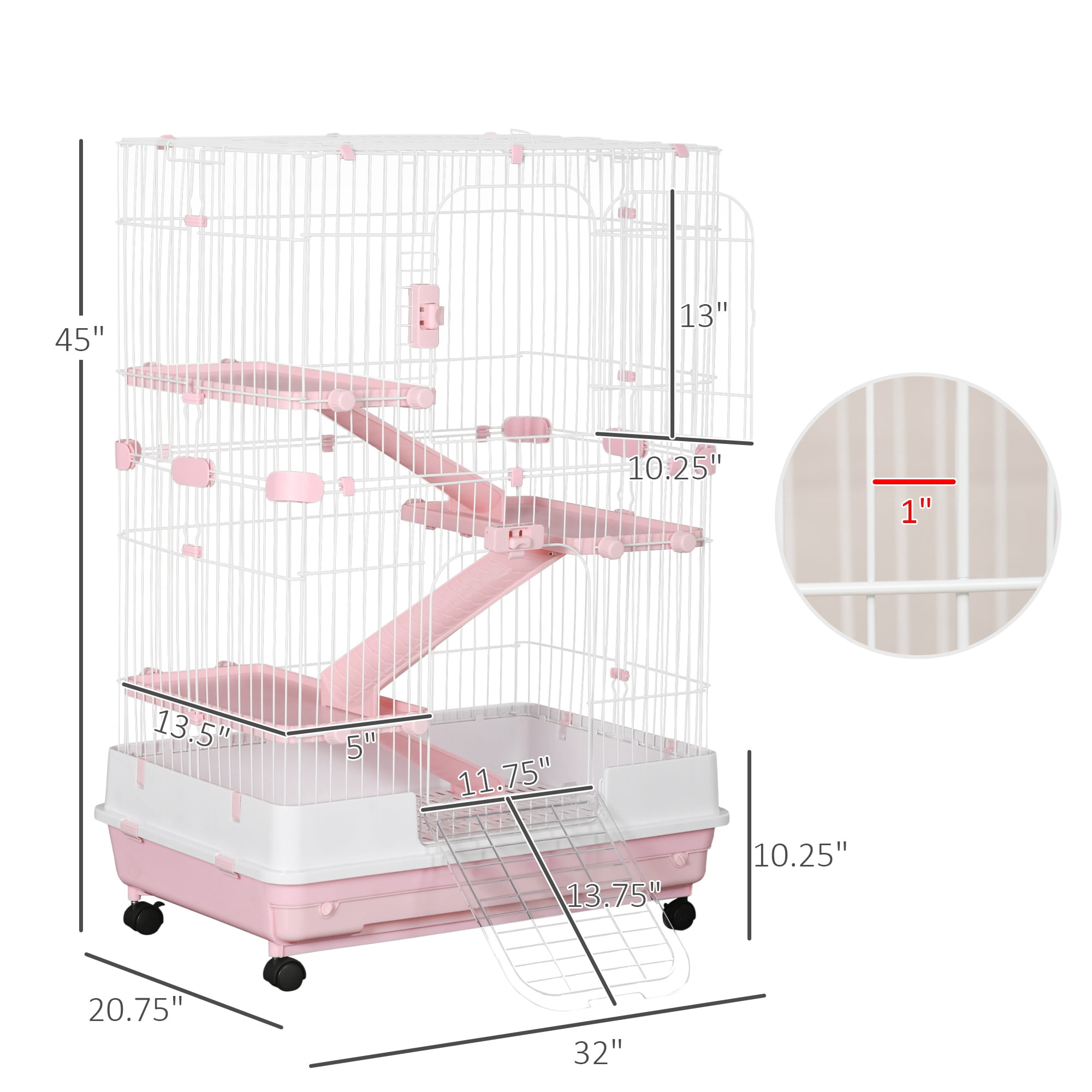 Rabbit Hut Small Animal Cage Rabbit Hutch with Wheels