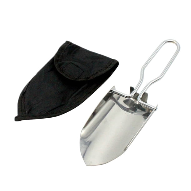 GOOHOCHY Pala de jardín plegable, pala de camping para exteriores, pala de metal multifunción con bolsa de almacenamiento