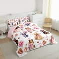 thumbnail image 3 of Castle Fairy Boys Girls Cartoon Animal Bow Dogs Bedding Comforter Set 2pcs,Happy Valentine's Day Twin Comforter Sets Microfiber,Kawaii Love Heart Print Breathable Bedding Set,Luxury Bedroom Decor, 3 of 8