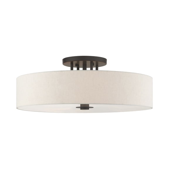 Livex Lighting - Meridian - 6 Light Semi-Flush Mount in Modern Style - 30 Inches