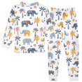 thumbnail image 2 of Dailycode Cotton Pajama Set Snug Fit Long Sleeve Top and Pants for 18M-8Y Elephants with Palms Trees, 2 of 7