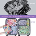 thumbnail image 4 of 6 Pcs Compression Packing Cubes Waterproof Suitcase Travel Bag Luggage Backpack Organizer Travel Cubes for Packing-Small Floral Print, 4 of 6