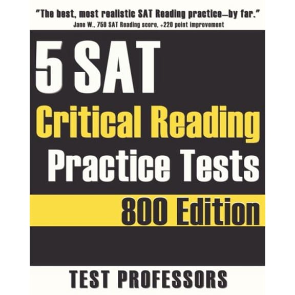 Pre-Owned 5 SAT Critical Reading Practice Tests (Paperback) 097967865X 9780979678653