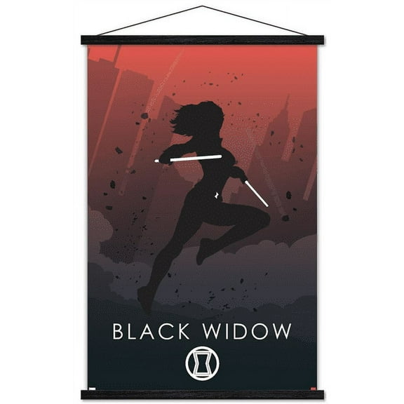 Marvel Heroic Silhouette - Black Widow Wall Poster with Magnetic Frame, 22.375" x 34"