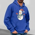 thumbnail image 2 of GuangCheng Mens Christmas,Snowman Printed,Hooded,Sweatshirts,Drawstring,Drop Shoulder,Thick,Warm Coats,Long Sleeve,Pullover,Hoodies, 2 of 5