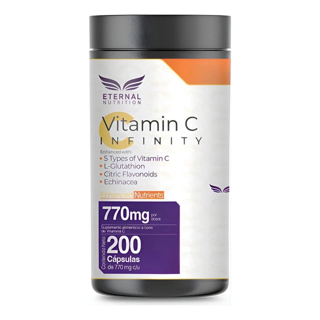 Vitamina C + L-Glutatión Eternal Nutrition 200 Cápsulas 770 mg
