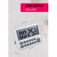 thumbnail image 3 of Reloj Despertador Digital Multifuncional con 10 Configuraciones de Alarma, Cuenta Regresiva y Temporizador de Cocina con Magnético, Pantalla de Temperatura, Recordatorio, 2 Pilas AAA (No Incluidas), 3 of 5