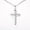 Silver, variant on Mens Cross Pendant Necklace 3mm Cuban Chain 18-24inch