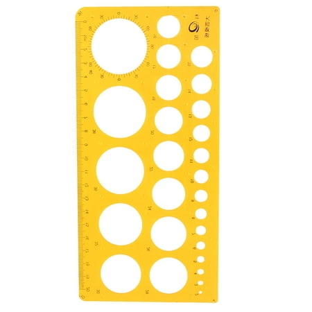 Uxcell 10" x 5" Range Circles Drawing Accurate Template Ruler Clear Plastic Yellow