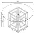 thumbnail image 6 of Starlight Round 54-inch Glass Top Metal Dining Table Chrome, 6 of 6