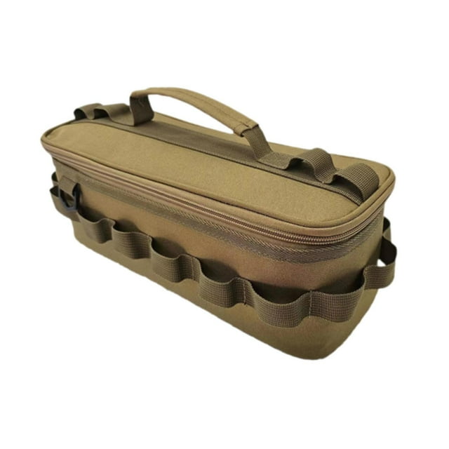 Bolsa de almacenamiento de campamento Bag de cocina de cocina Multipropósito Multipropósito Utensilios de cocina Pouch Organizador de campamento para Caqui