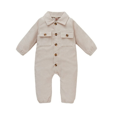 

Baby Boy Clothes Unisex Ribbed Autumn Long Sleeve Romper Jumpsuit Girl Clothes