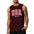 thumbnail image 2 of LNZGNM Mens Graphic Tank Tops Big and Tall 4th of July Shirt American Flag Muscle Sleeveless Tank Tops Casual Outdoor Tee,Wine 2XL, 2 of 4