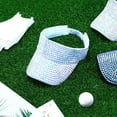 thumbnail image 6 of 3 Pcs Glitter Visor Shiny Rhinestones Sport Golf Adjustable Summer Cap Golf Sun Visor Caps for Golf Tennis Cycling Running, 6 of 7