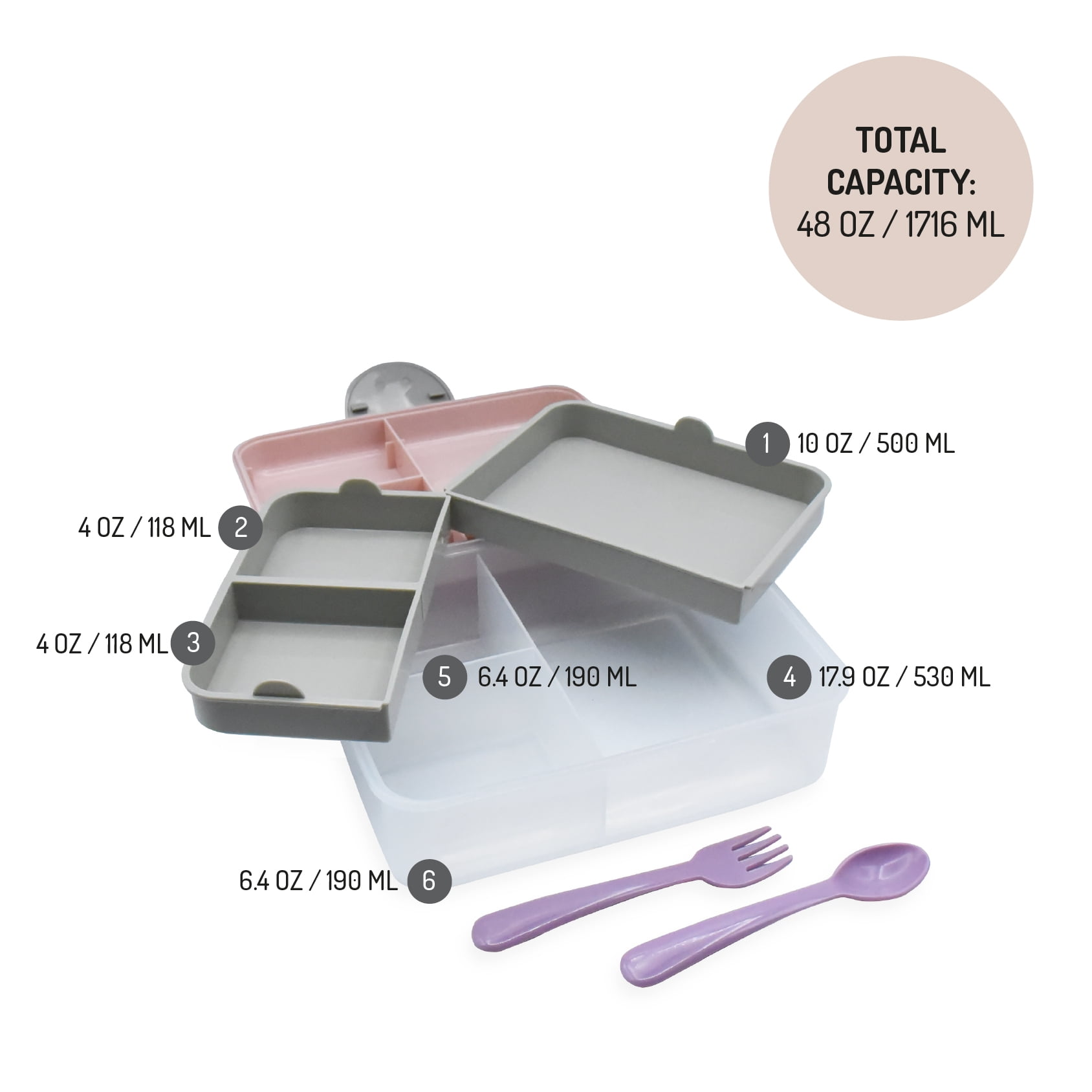 Melii Two-Tier Bento Box, Multi-Color