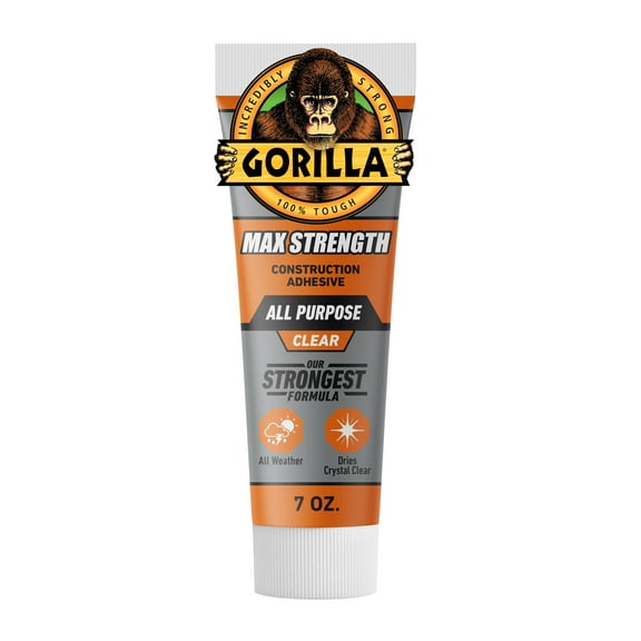 Gorilla Construction Adhesive Clear Max Clear 7oz Tube