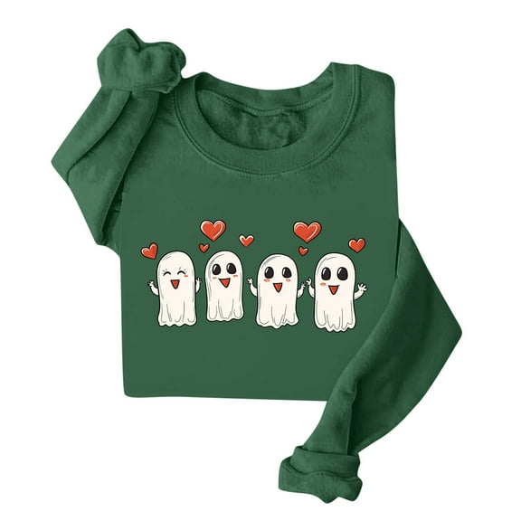 Drses‌‌ ‌‌‌‌‌‌‌‌‌‌‌‌‌‌‌‌‌Women's Halloween Ghost Pullover - Cute Spooky Print Long Sleeve Round Neck Loose Hoodie