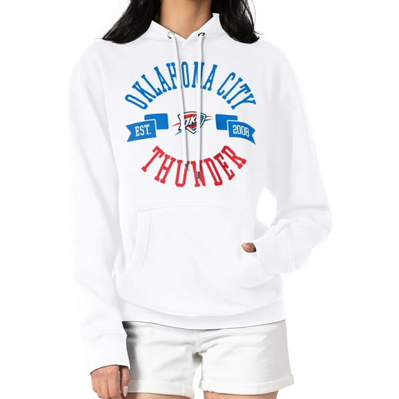 Women's G-III 4Her by Carl Banks  White Oklahoma City Thunder City Pullover Hoodie