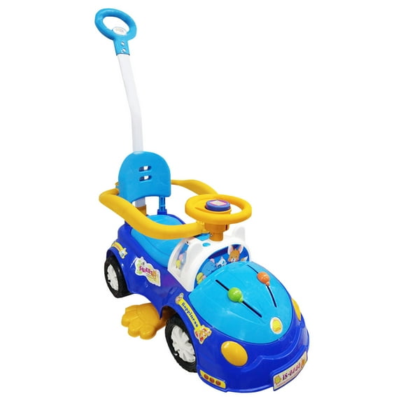 Montable con Barra de Empuje Angelin Baby  Musical Azul