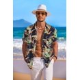 thumbnail image 4 of COOFANDY Men's Floral Hawaiian Button Down - Short Sleeve Tropical Summer Beach Shirt, 4 of 5