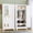 Mirror-white, variant on RIETERN Metal Armoire Wardrobe Closet, 71" Tall Bedroom Closet with Mirror, Adjustable Shelves, and Hanging Rod, Steel Clothes Closets and Storage, for Bedroom Green
