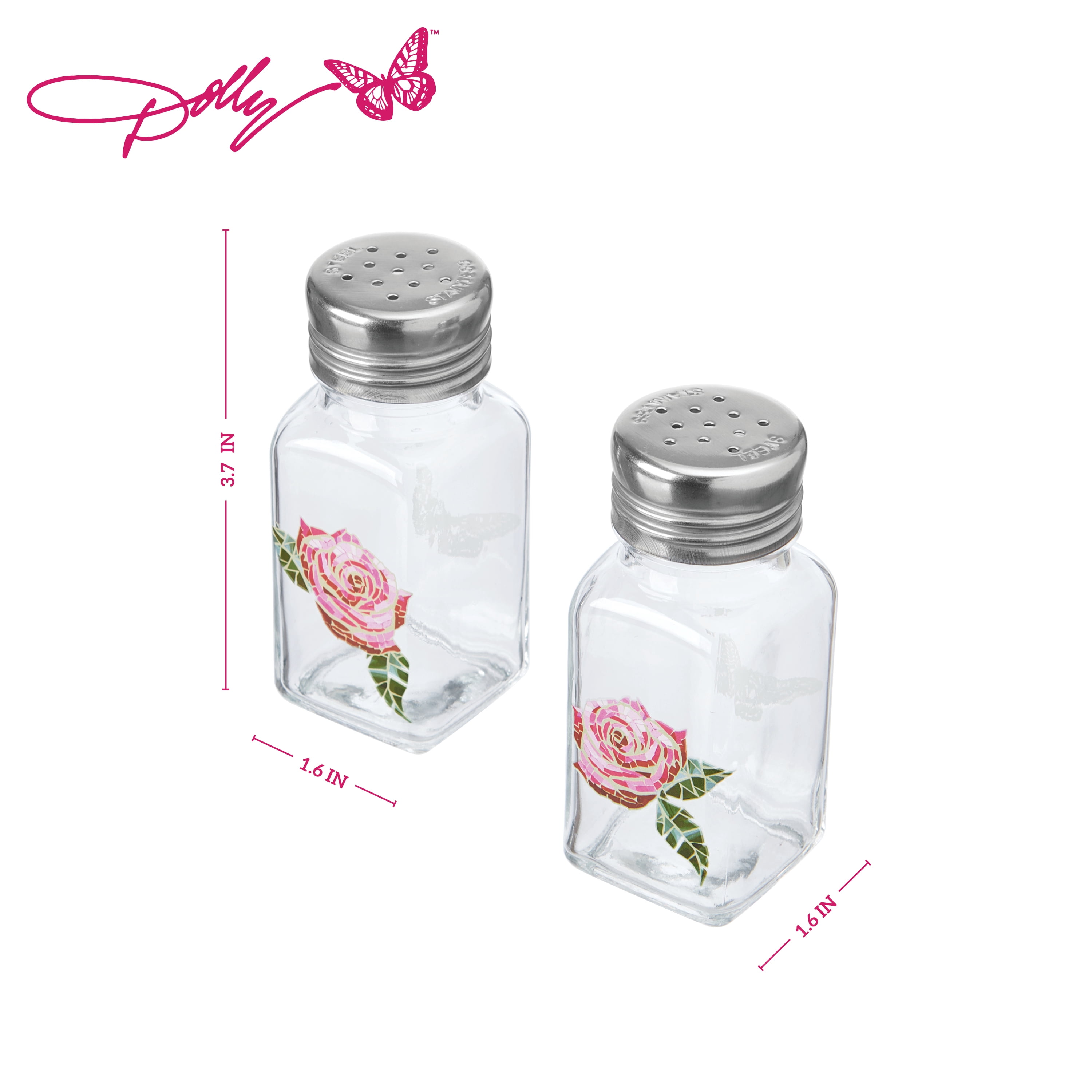 Dolly Parton Glass Blush Salt and Pepper Shakers