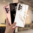 thumbnail image 3 of Compatible with Samsung Galaxy A53 5G Case Love Letter Graphic Plating Luxury Elegant Case Camera Protector Soft TPU Four Corner Cushion Back Cover Galaxy A53 5G Case -Pink, 3 of 11