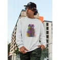 thumbnail image 2 of Colorful Badger Sweatshirt Men -Fab Funky Designs, Male Medium, 2 of 4