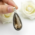 thumbnail image 4 of SATYAVIE JEWELLERY Solid 925 Sterling Silver Natural Smoky Quartz Pendant | Handmade Vintage Design Pendant | Boho Chic Jewelry for Women | Valentine's Day Gift Jewelry, 4 of 6