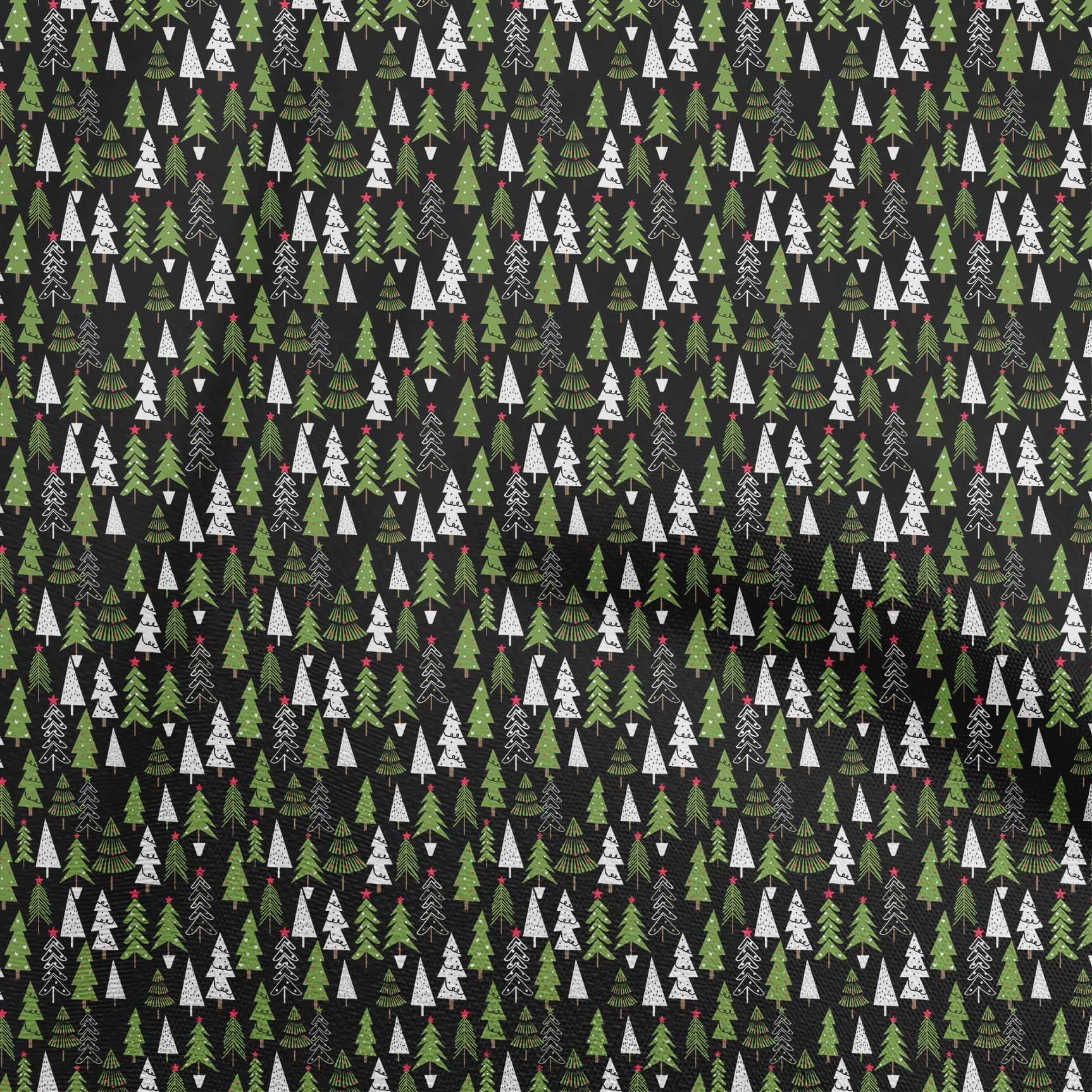 oneOone Rayon Black Fabric Christmas Craft Projects Decor Fabric Printed By The Yard 56 Inch Wide