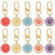 thumbnail image 2 of Llaveros de margaritas en 5 colores, 10 unidades, con diseño floral, bonitos llaveros esmaltados para bolsos, carteras, llaves de coche y cierres giratorios., 2 of 6