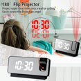 thumbnail image 4 of Réveil Numérique Projecteur pour Chambre Réveil LED pour Chambres avec Port de Chargeur USB,12/24H,DST,Snooze,Miroir Réveil LED Fort (Blanc), 4 of 7
