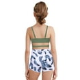 thumbnail image 4 of YiZYiF Kids Girls 3 Piece Athletic Tankini Swimsuit Bikini Bra Top with Briefs and Shorts Swim Set Army Green 10-11Y, 4 of 7