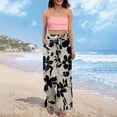 thumbnail image 6 of WTOBBY Women's Summer Floral Print Wide Leg Palazzo Pants with High Waist Elastic Drawstring Side Pockets and Casual Design for Everyday Wear ,Black L, 6 of 7