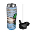 thumbnail image 2 of Sikiie Mallard Duck Swimming In A River Print 18OZ Insulated Straw Cup, Portable Leak-proof Sports Water Bottle, Stainless Steel Water Cup Suitable for Home and Outdoor, 2 of 8