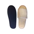 thumbnail image 2 of Light Brown Premium Terry Velour Open Toe Indoor Slippers Ind. Bag Unisex Black Sole size 11" Packing 10 Pairs/ Box, 2 of 2