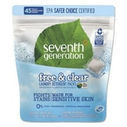 Angle View: Seventh Generation Natural Laundry Detergent Packs, Powder, Unscented, 45 Packets/Pack, 8/Carton - SEV22977CT